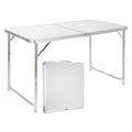 Portable Folding Table White 4 Adjustable Heights Z4213