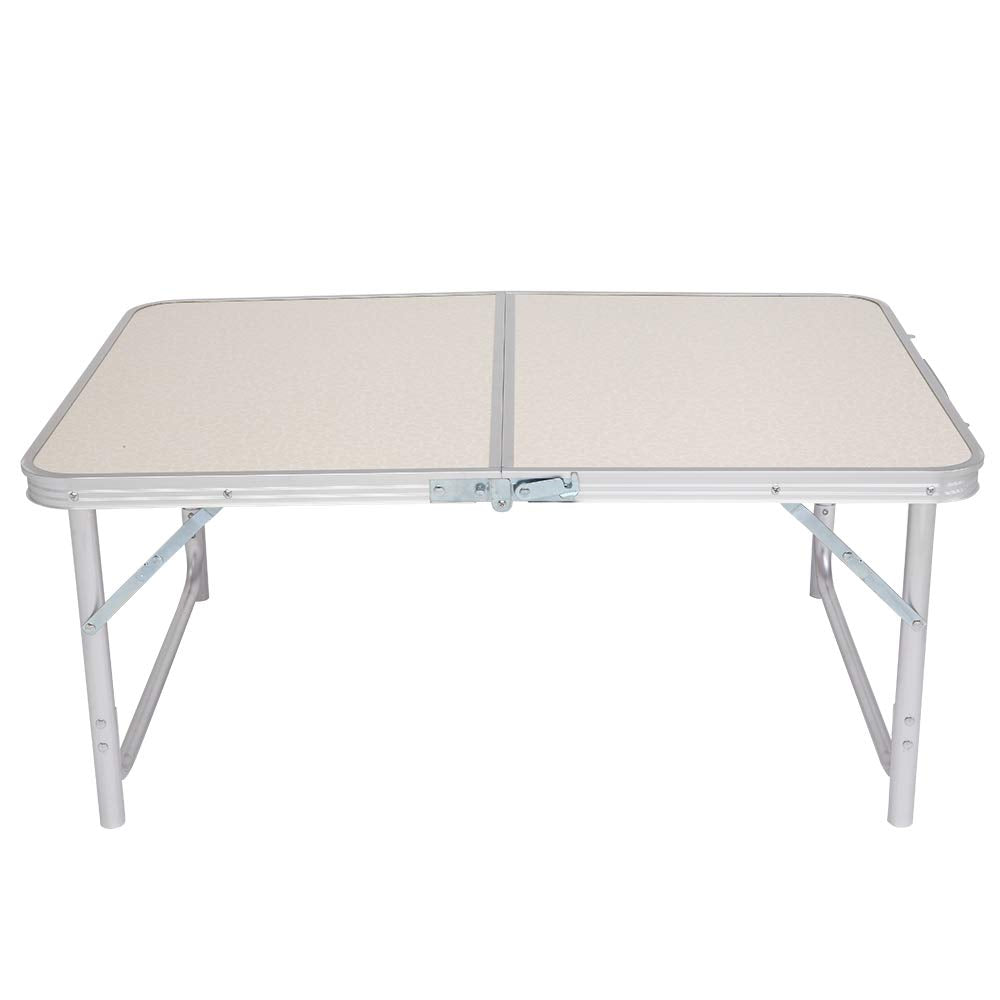 White 3 Foot Plastic Folding Table with Carrying Handle K368745