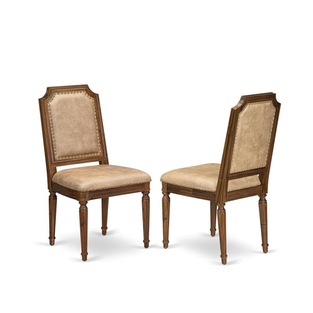 9-Piece Acacia Wood Dining Set with Beige PU Leather Chairs O177