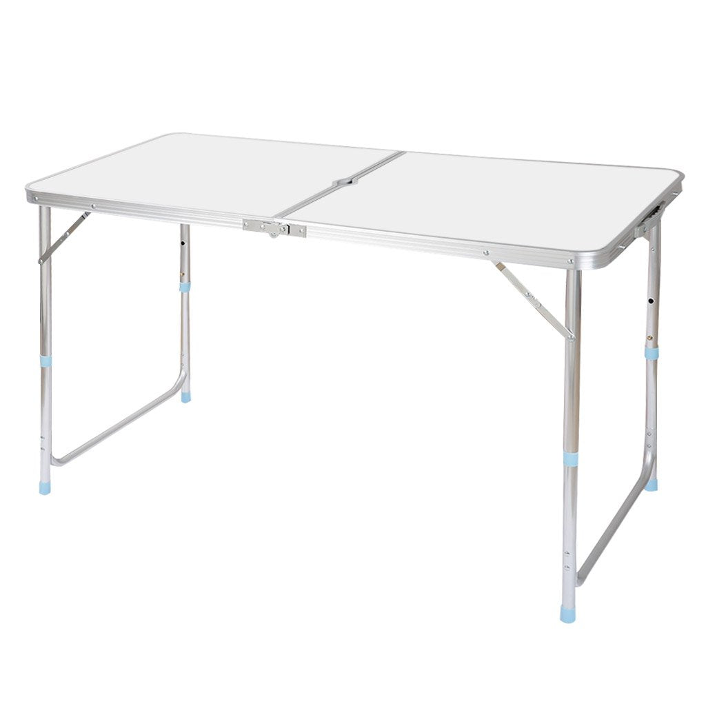 Portable Folding Table White 4 Adjustable Heights Z4213