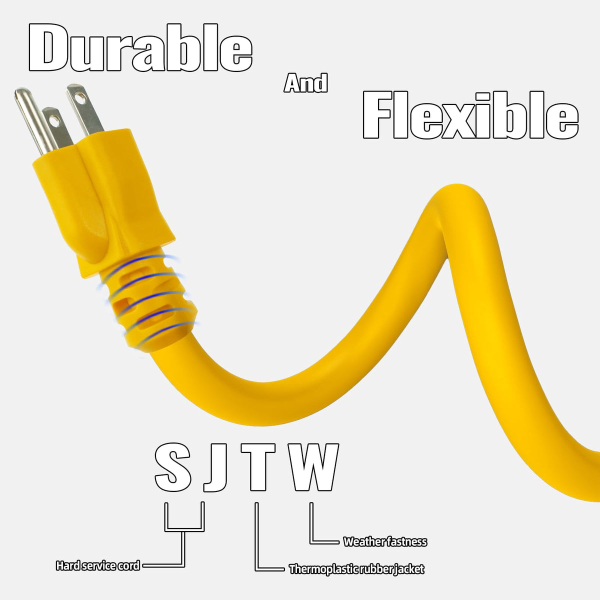 12 Ft Heavy Duty Yellow Extension Cord Y687