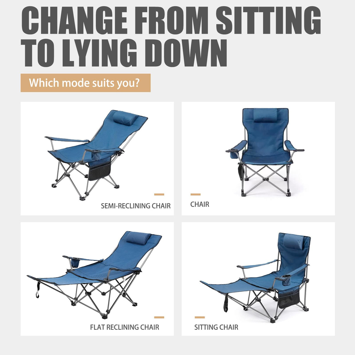 Zero Gravity Reclining Folding Chair with Footrest Cup Holder P5204