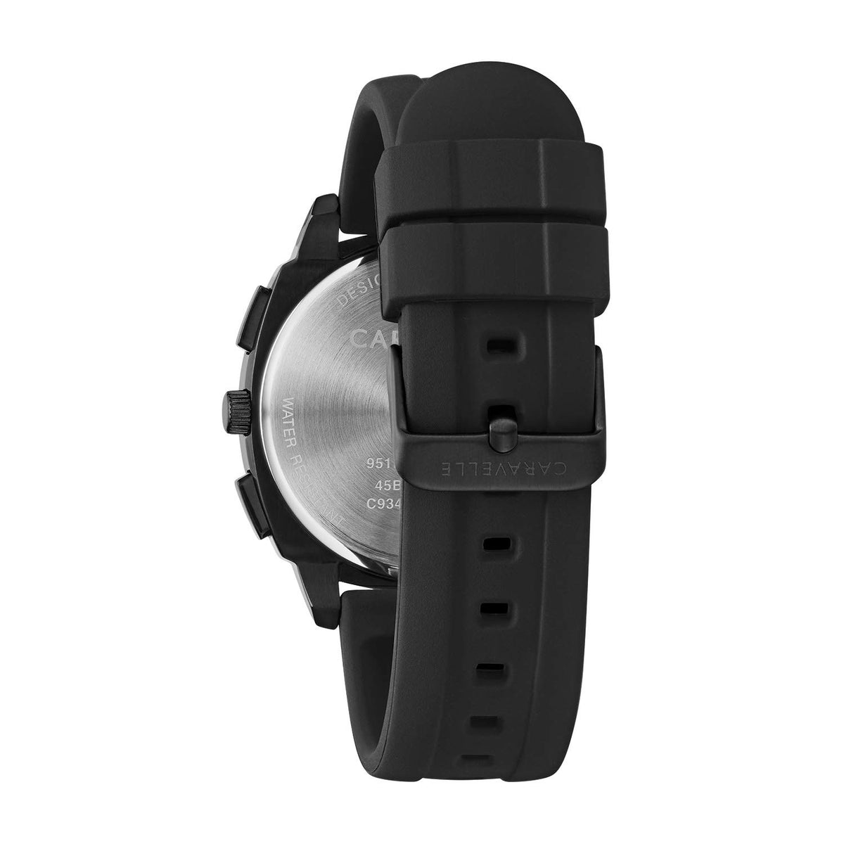 Sport Chronograph Mens Watch Stainless Steel Black Silicone Strap A6625