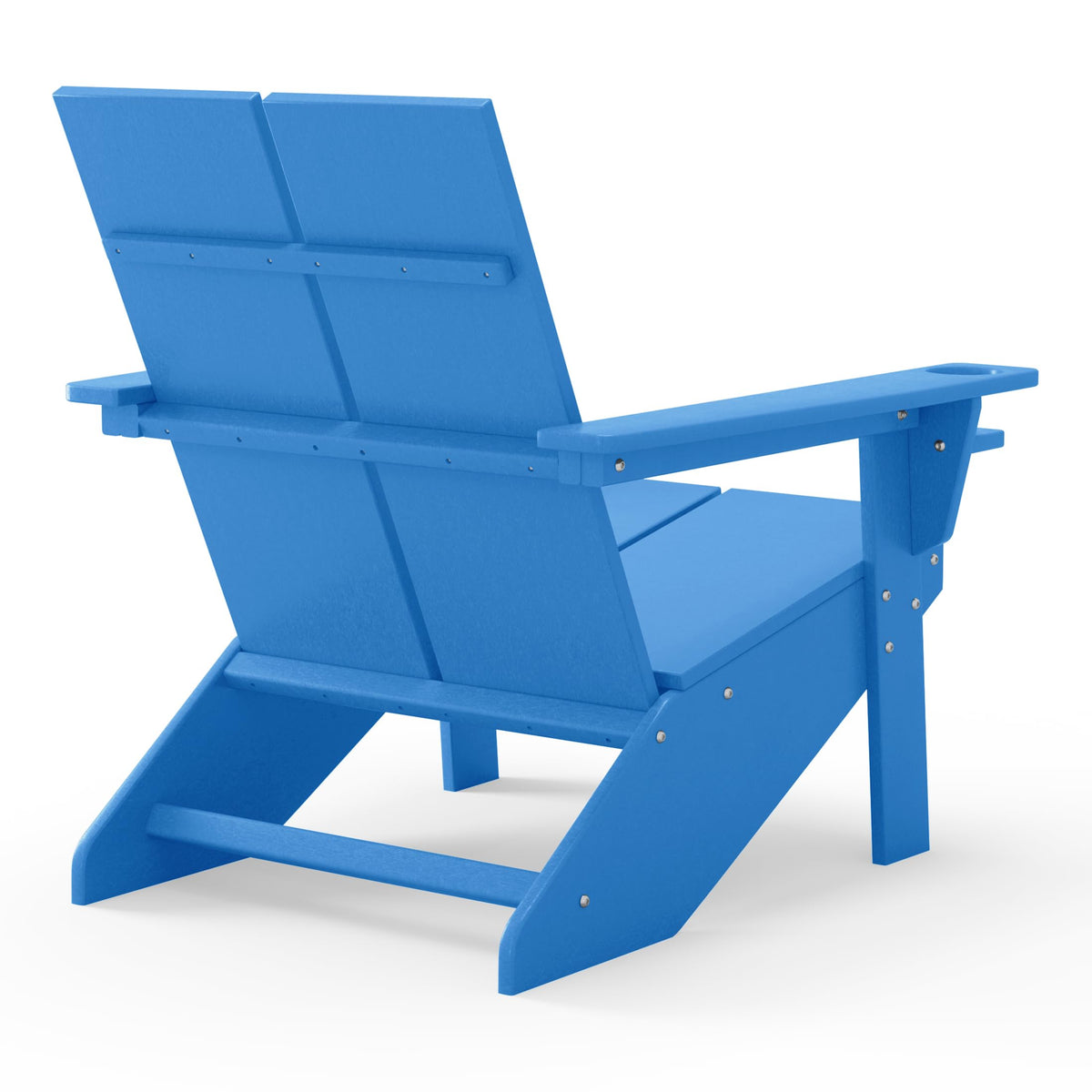 Pacific Blue HDPE Adirondack Chair with Cup Holder W169900