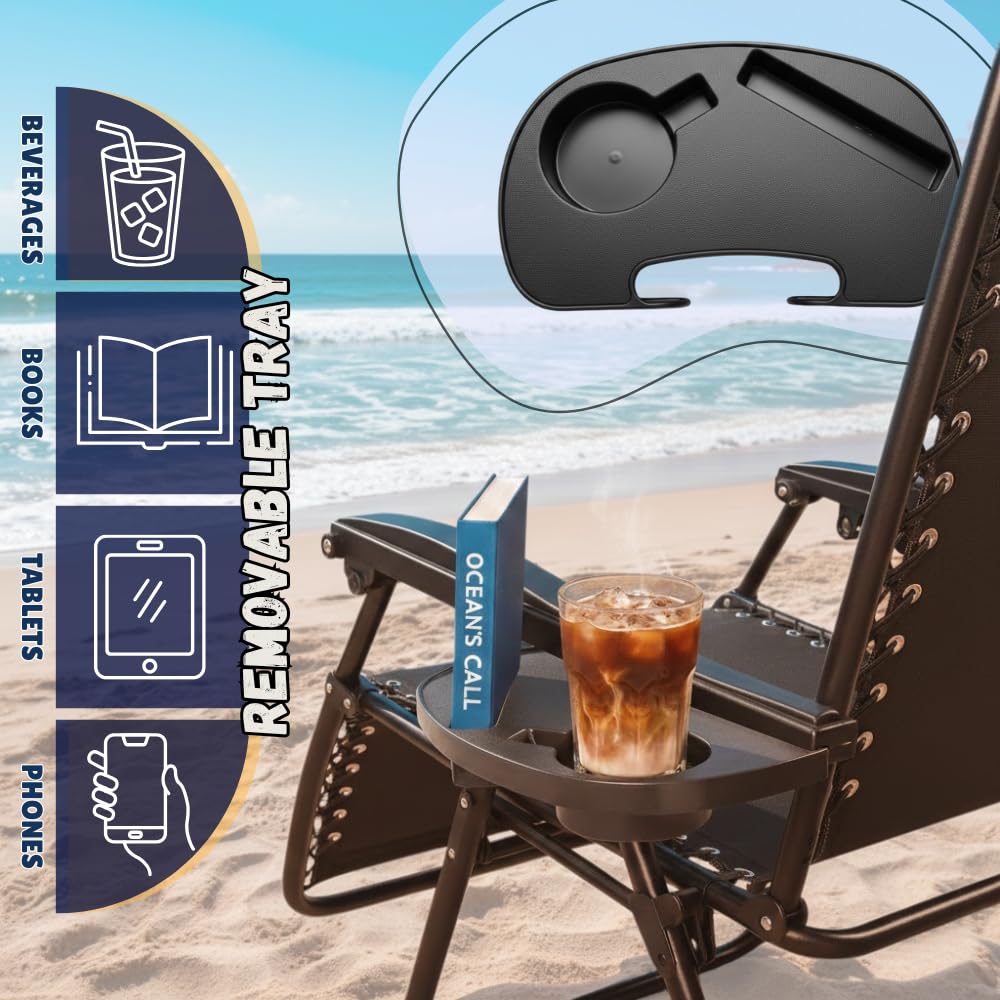 Set of 2 Navy Blue Adjustable Folding Lounge Chairs with Pillows O366
