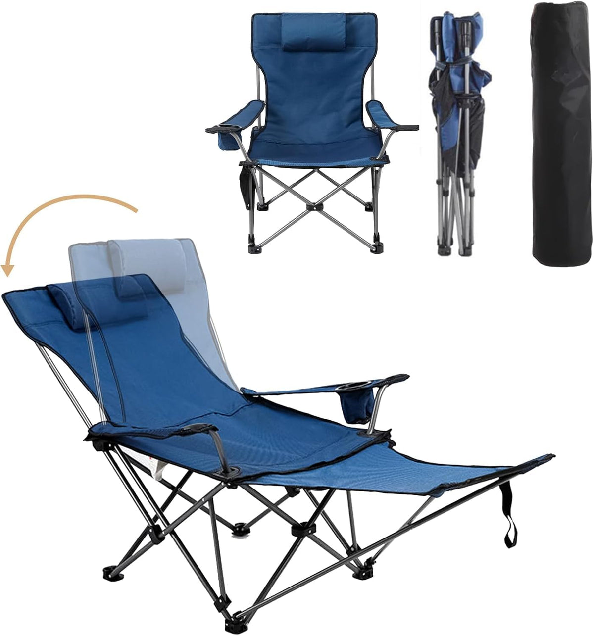 Zero Gravity Reclining Folding Chair with Footrest Cup Holder P5204