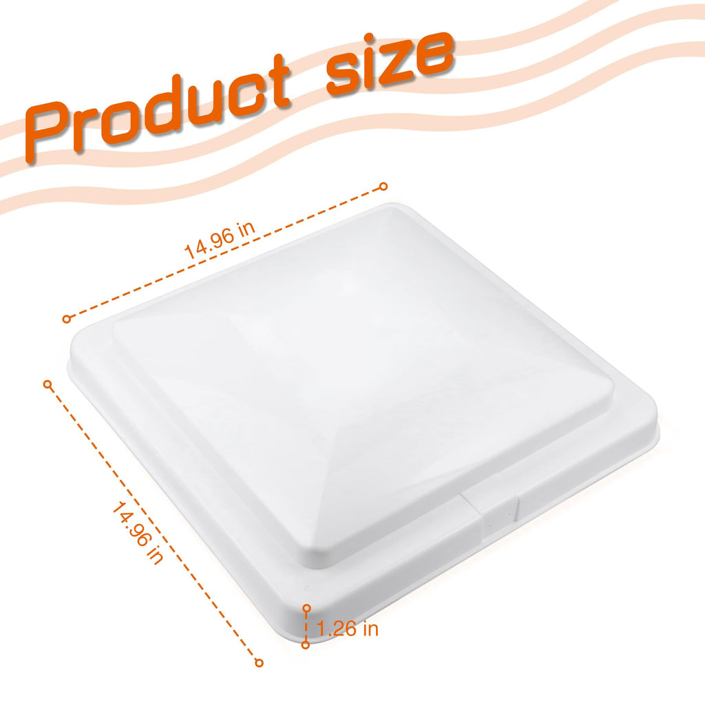 14" White Plastic Square RV Roof Vent Cover X846