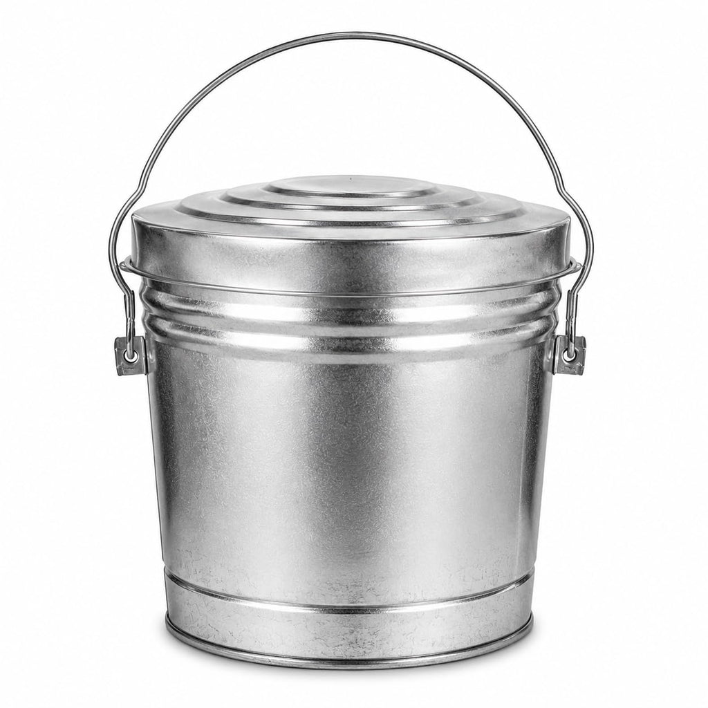 6 Gallon Metal Trash Can with Lid U46166