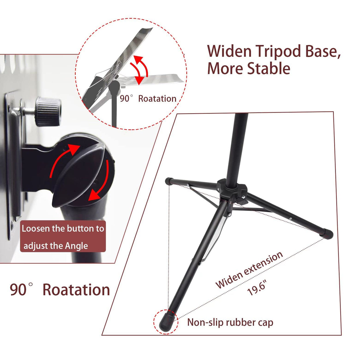 Height Adjustable Sheet Music Stand with Carrying Bag J854