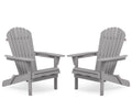 Wooden Folding Adirondack Chair Set of 2 Solid Cedar E772806