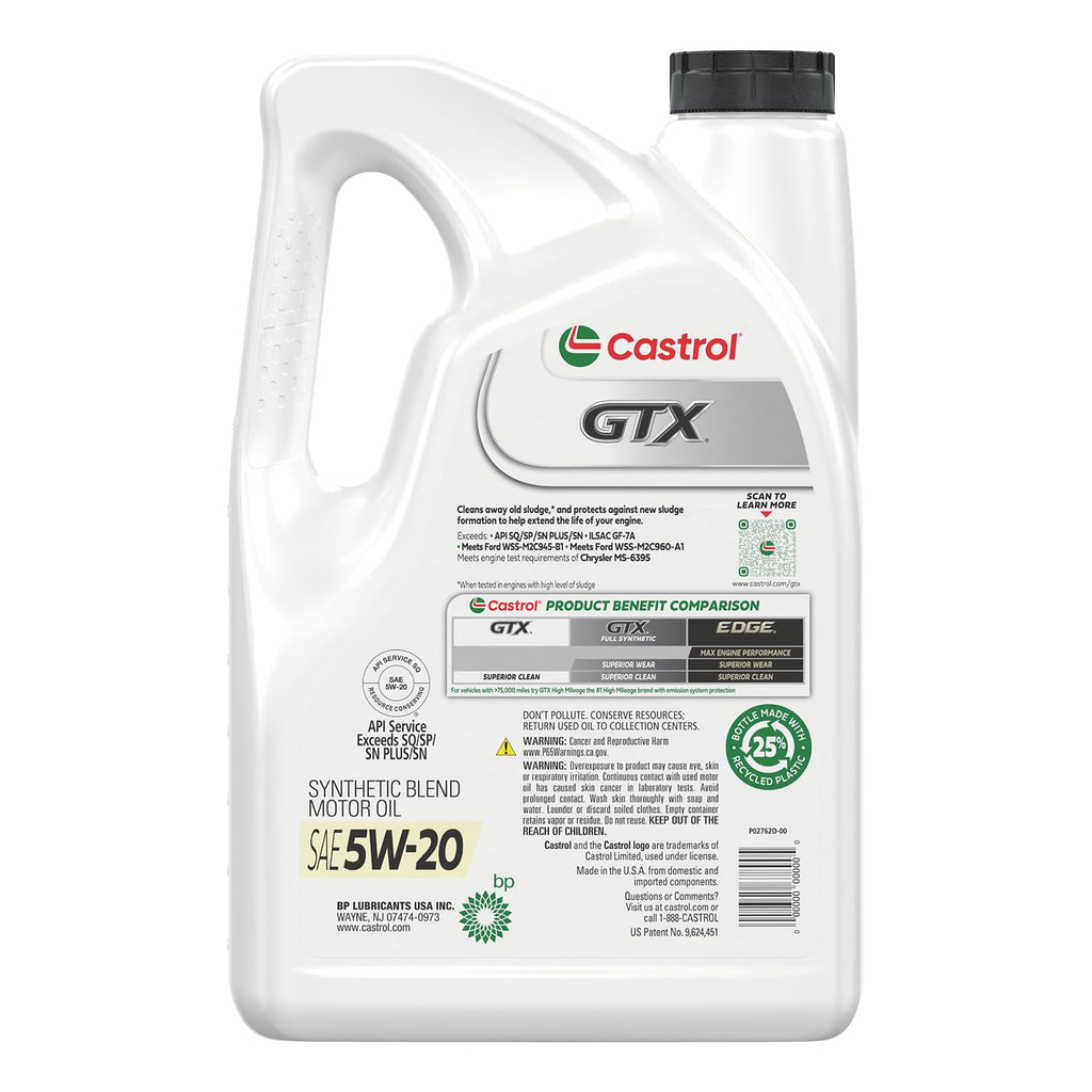 5W-20 Synthetic Blend Motor Oil, 5 Quarts P477616