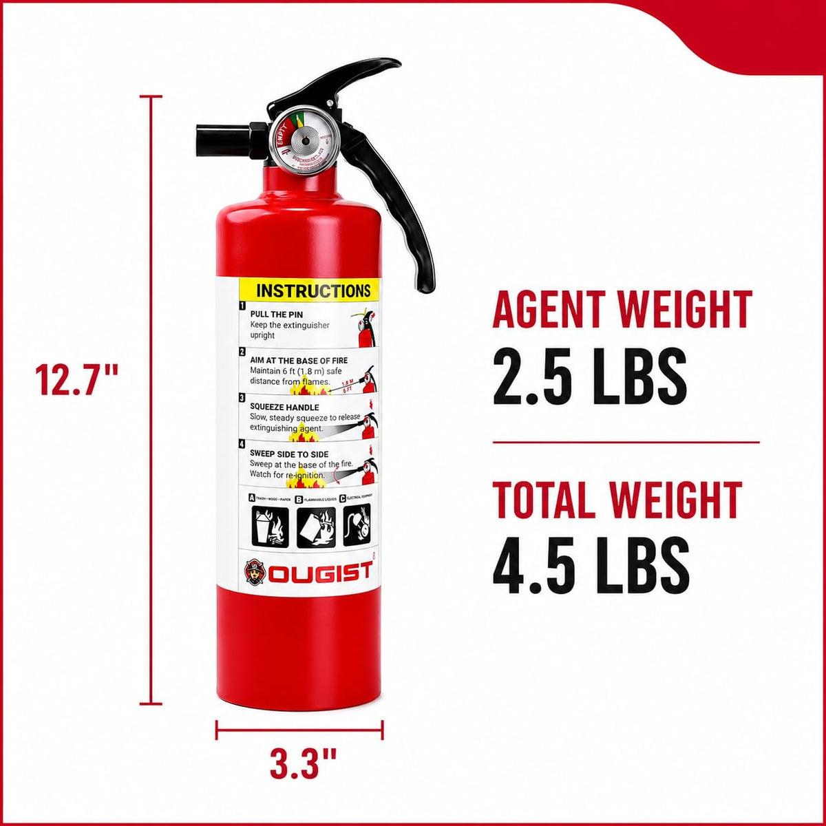 2.5 lb Dry Chemical ABC Fire Extinguisher X3727