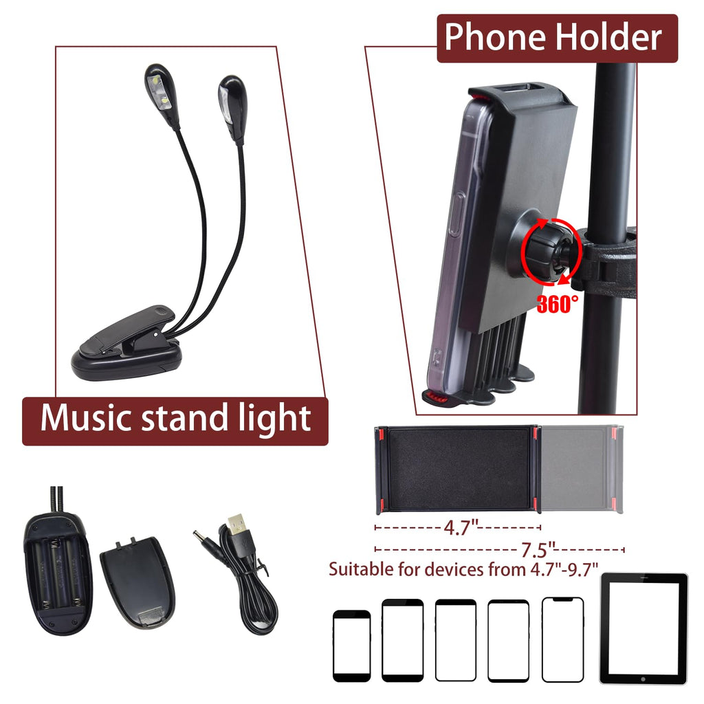 Height Adjustable Sheet Music Stand with Carrying Bag J854