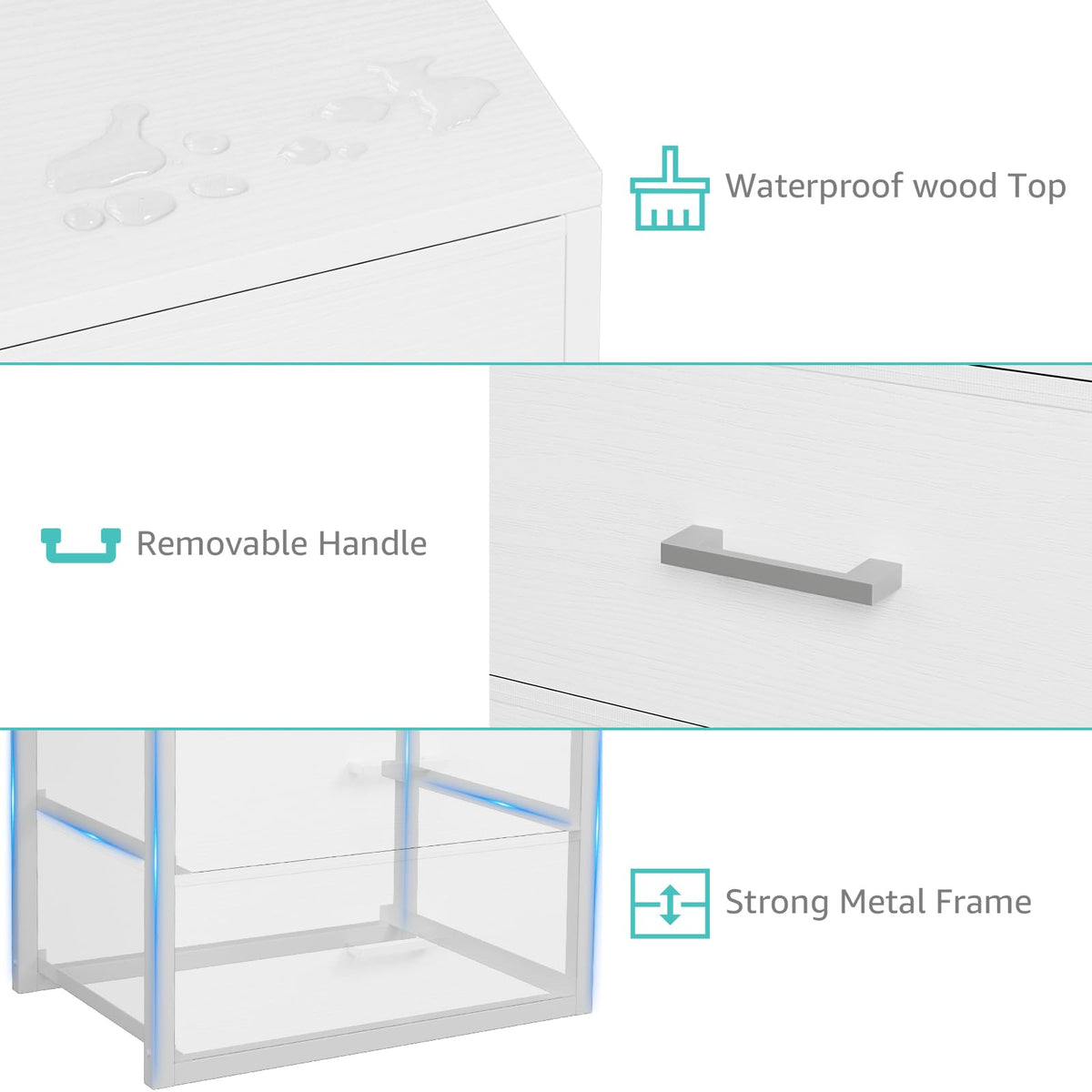 White 3 Drawer Dresser X93893