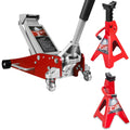 3 Ton Low Profile Aluminum and Steel Car Jack with Jack Stands, Red, 2 Pack K27857