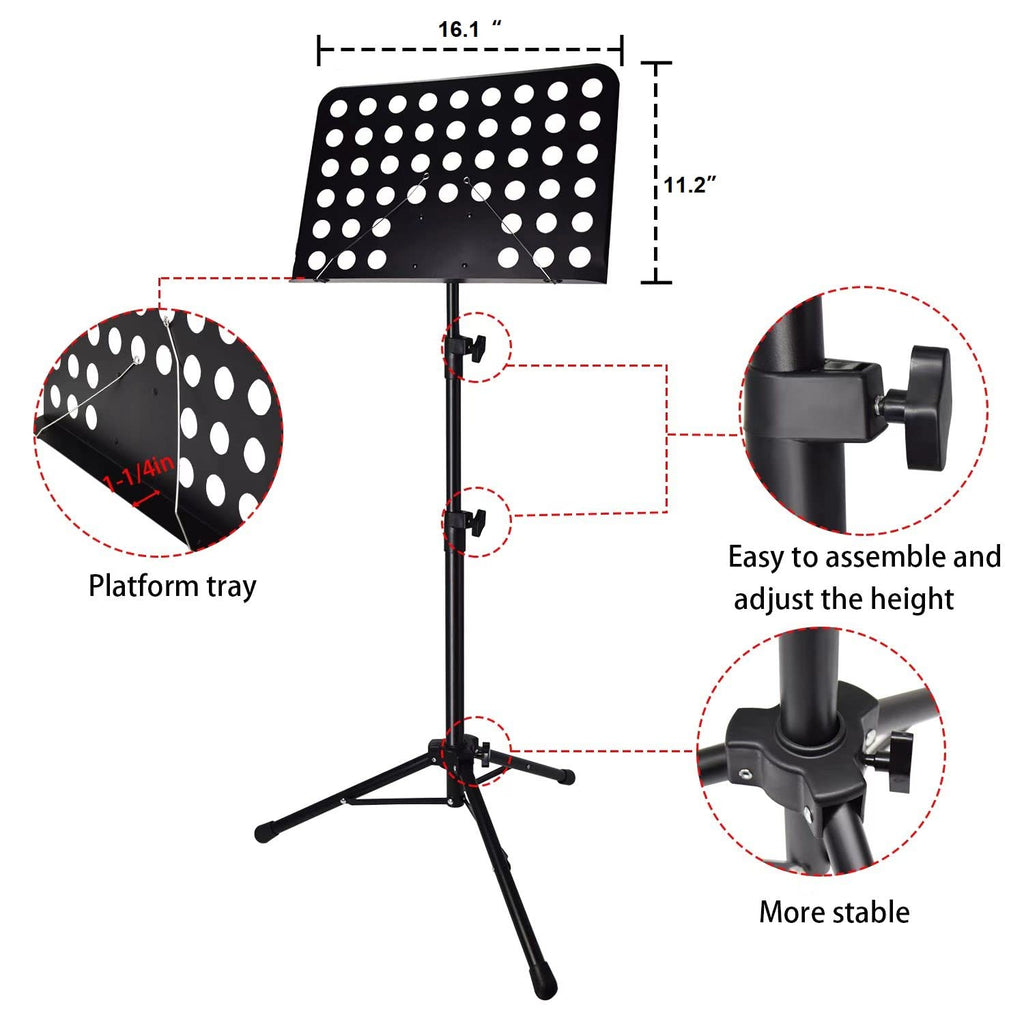 Height Adjustable Sheet Music Stand with Carrying Bag J854