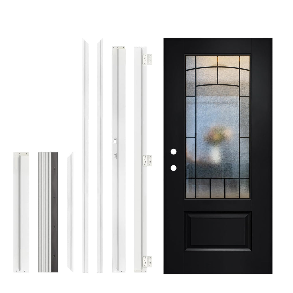 36" x 80" Black FRP Entry Door T700