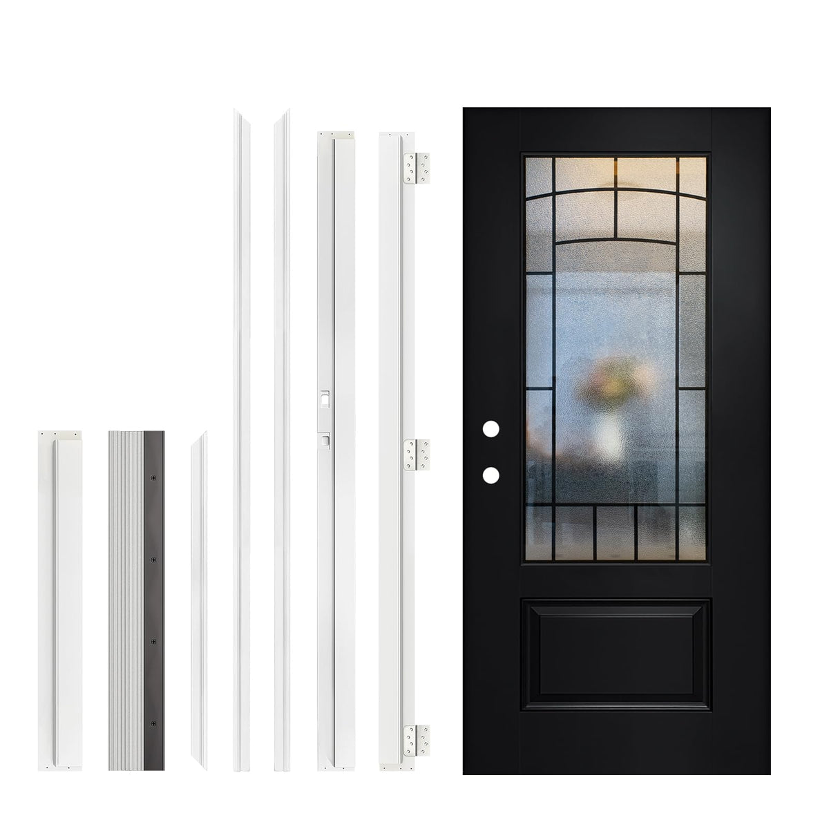 36" x 80" Black FRP Entry Door T700