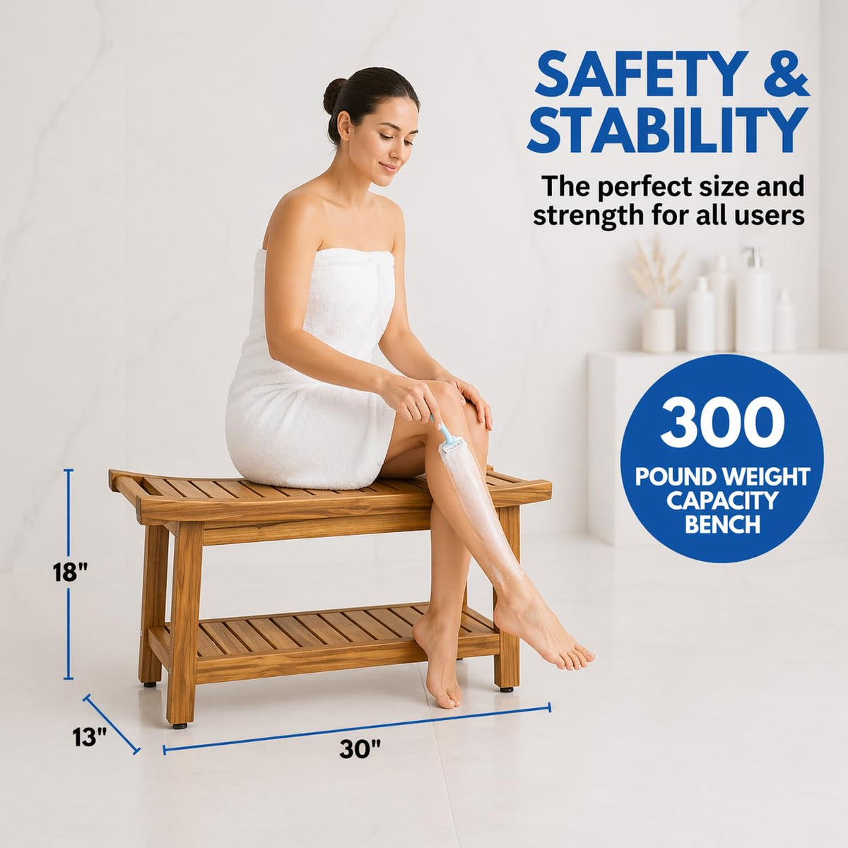 30-Inch Teak Shower Bench M380952