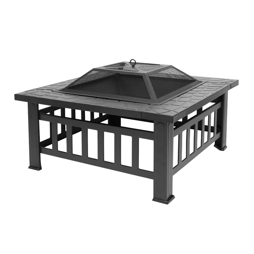 32" Wood Burning Metal Fire Pit with Poker B933