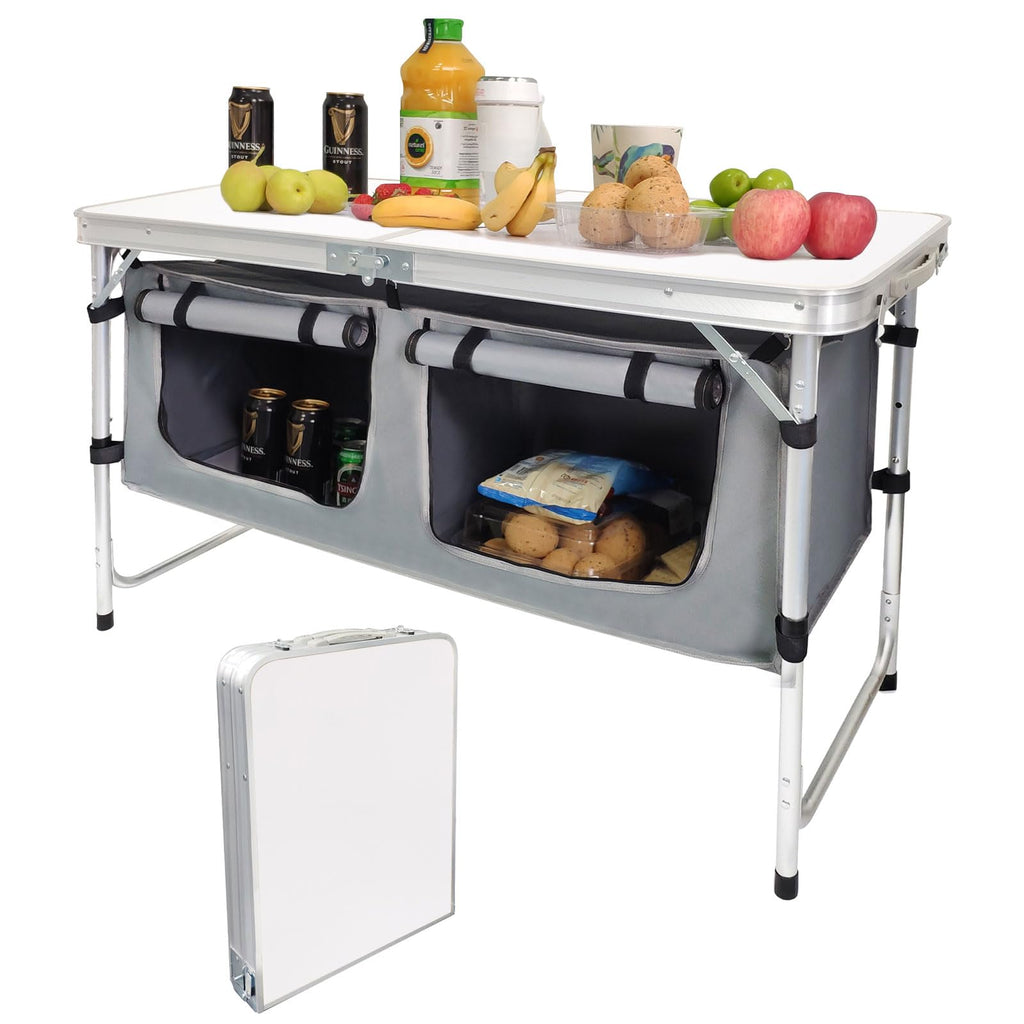 Camping Folding Aluminum Table with Adjustable Legs W3584