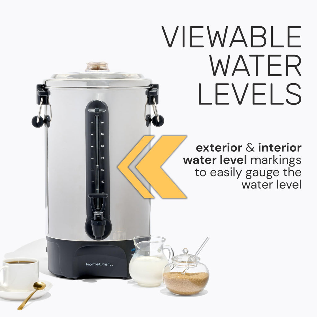 100-Cup Stainless Steel Coffee Urn and Hot Beverage Dispenser J2677