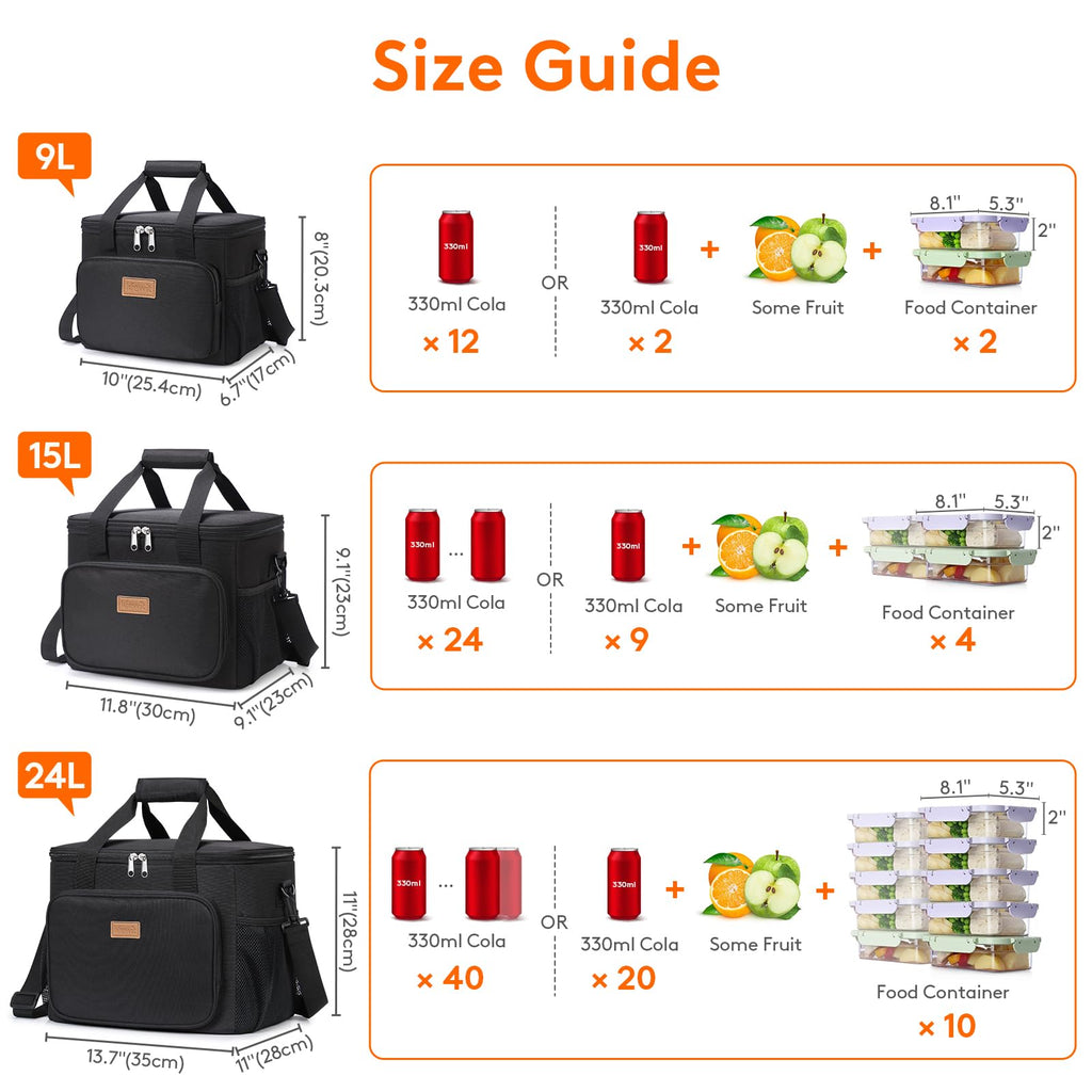 Black Insulated Lunch Bag V53765