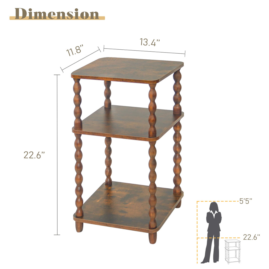 Small 3-Tier Side Table with Shelf X985615