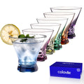 Colored Stemless Martini Glasses Set of 6 G6788