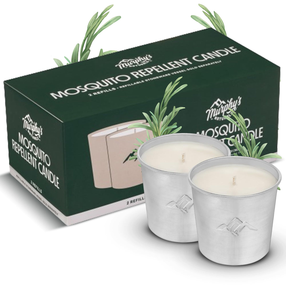 Mosquito Repellent Candle Refills 9 oz Pack of 2 A3231