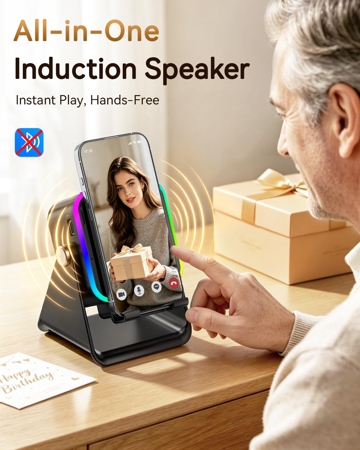 Wireless Induction Speaker with Phone Stand Y966442