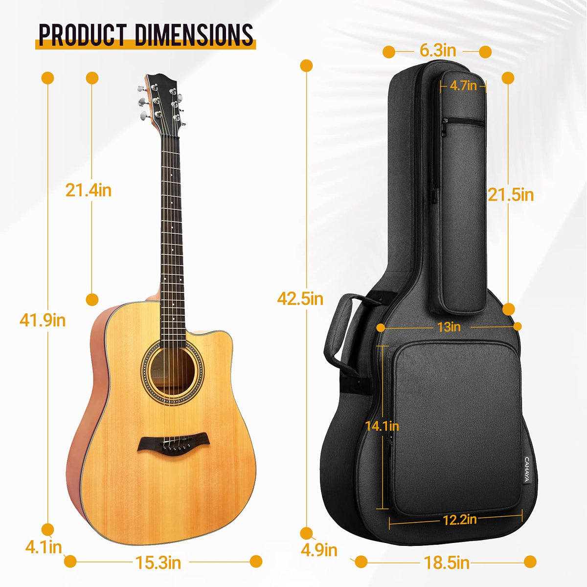 Soft Padded Acoustic Guitar Case with 5 Pockets Z985