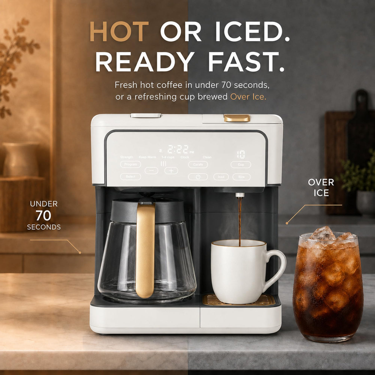 Multi-Brew Coffee Maker 12 Cups Single Serve Programmable E253084