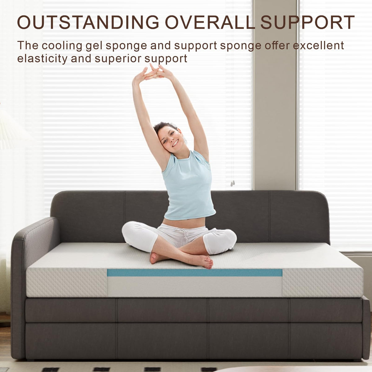 5 Inch Medium Firm Cooling Gel Memory Foam Twin Mattress P6781