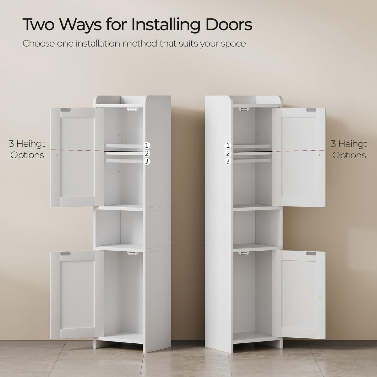 White Bathroom Cabinet with 2 Doors H1749