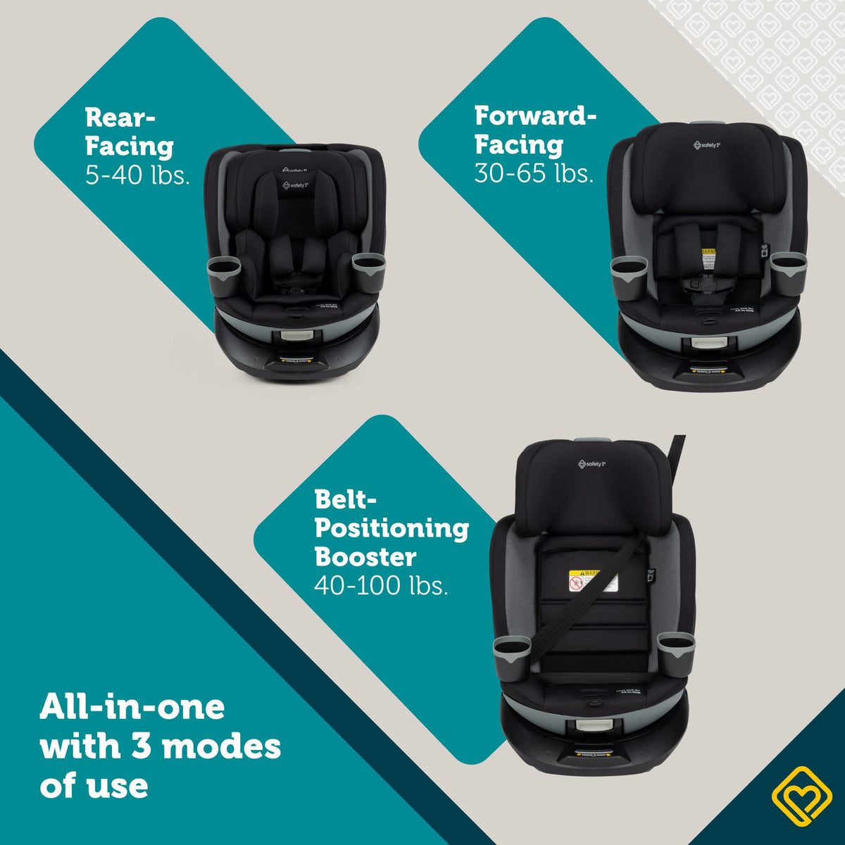 Black Convertible Car Seat U133