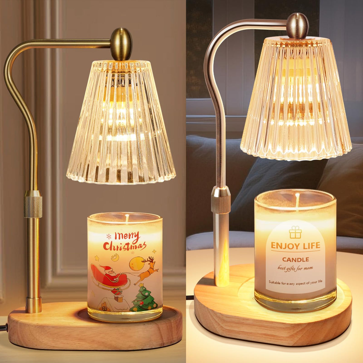 2 Packs Candle Warmer Lamp with Timer Dimmer Adjustable Height Z275