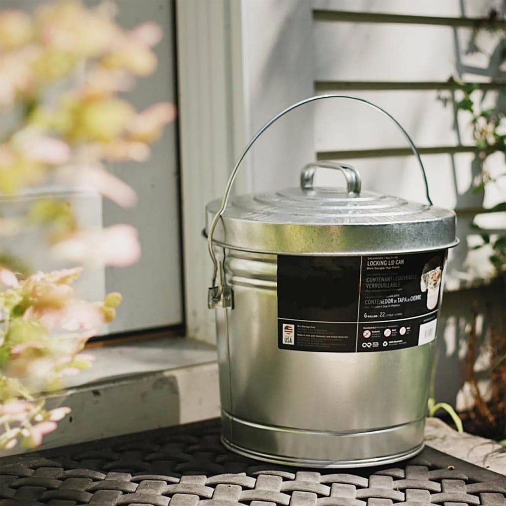 Galvanized Steel 6 Gallon Airtight Storage Jar J329456