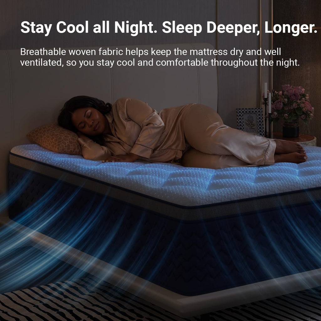 Full 12 Inch Firm Hybrid Cooling Mattress Y334781
