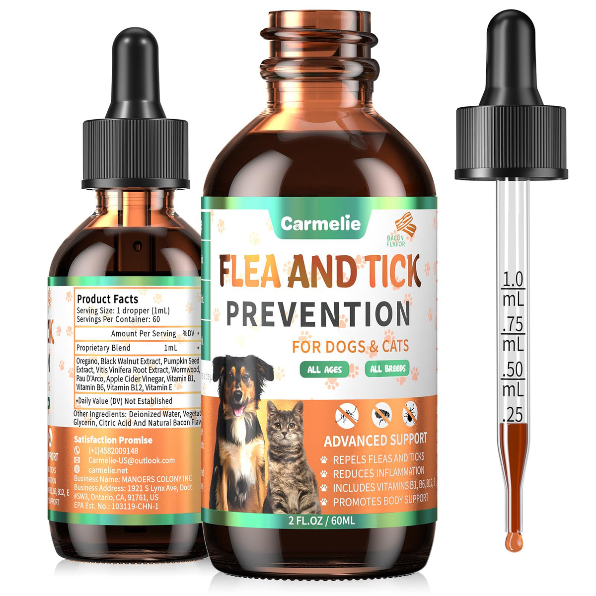 Flea and Tick Prevention for Dogs and Cats 60ml F1941