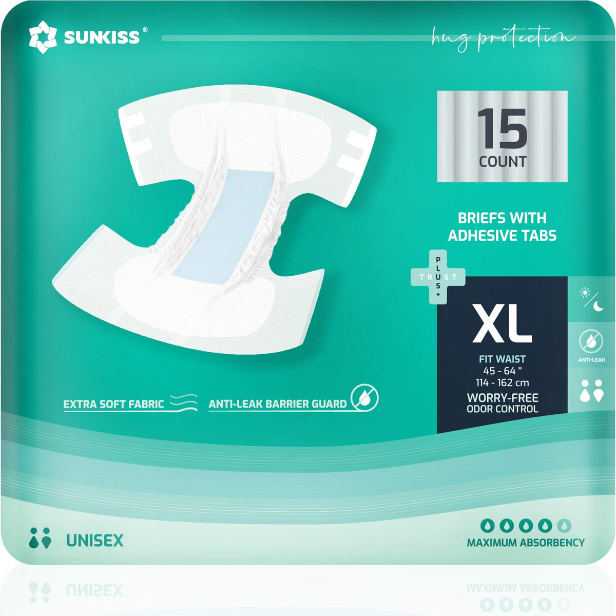 Adult Diapers XLarge 15 Count & Wet Wipes 200 Count K8733