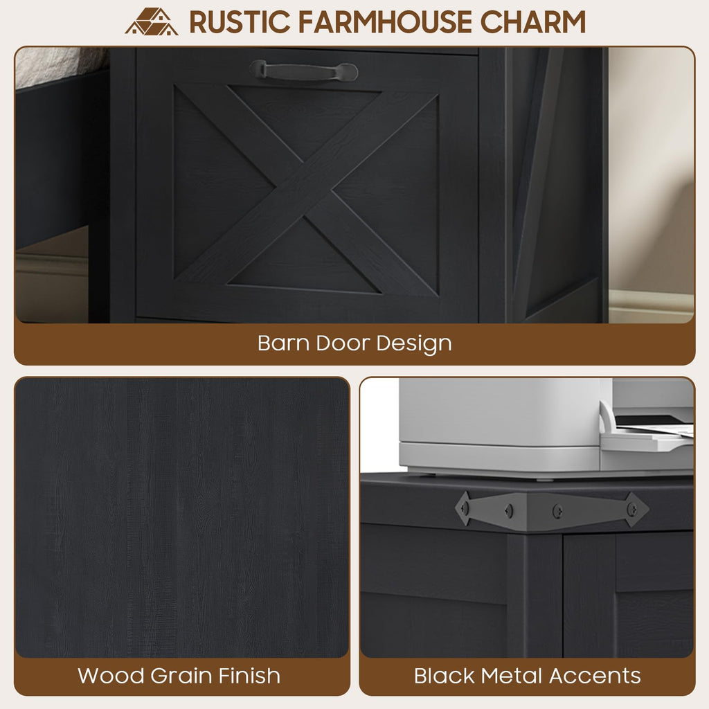 Black 3 Drawer File Cabinet W646