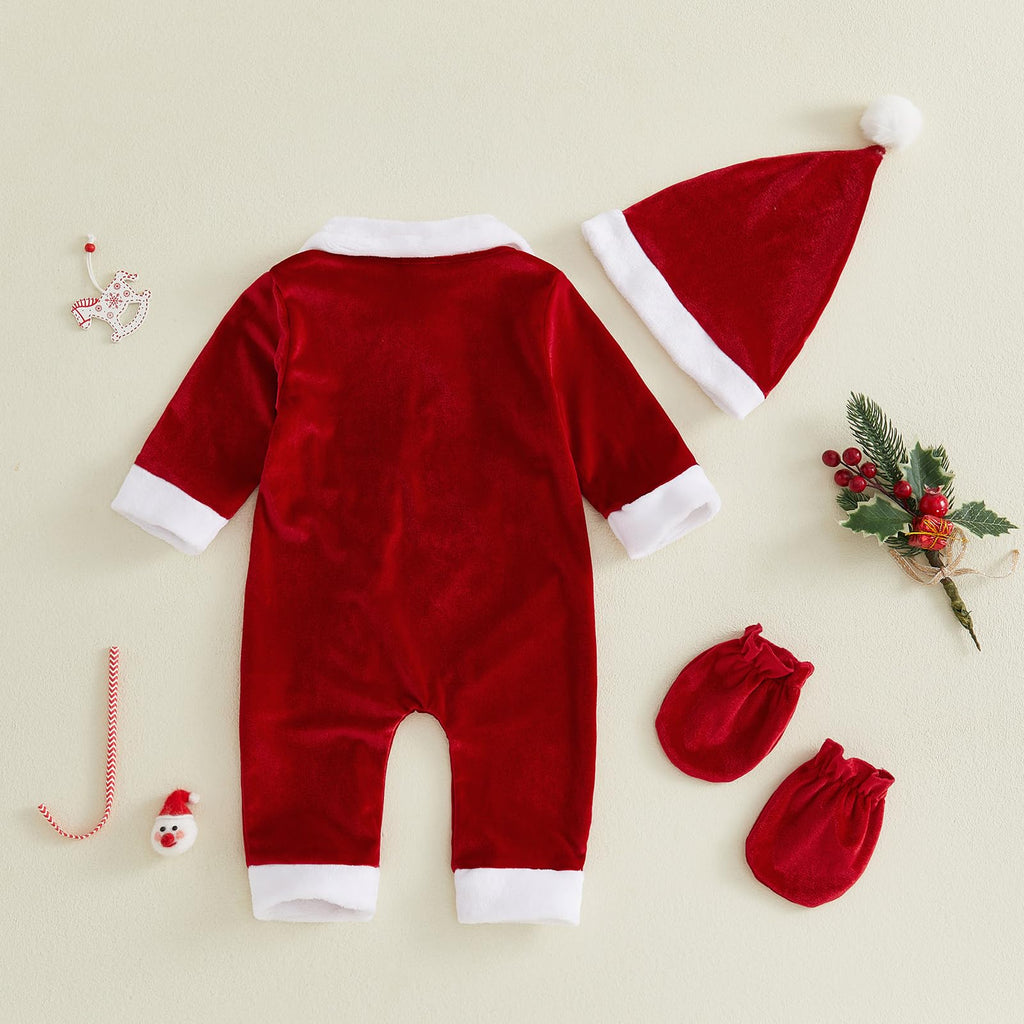 Velvet Zipper Romper Jumpsuit Hat Z3846