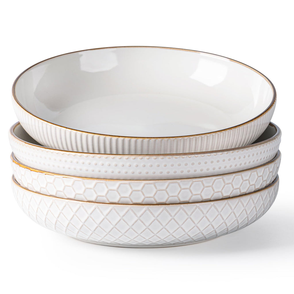9.5'' 42 Ounce Stoneware Ceramic Pasta Bowls Set of 4 E9708