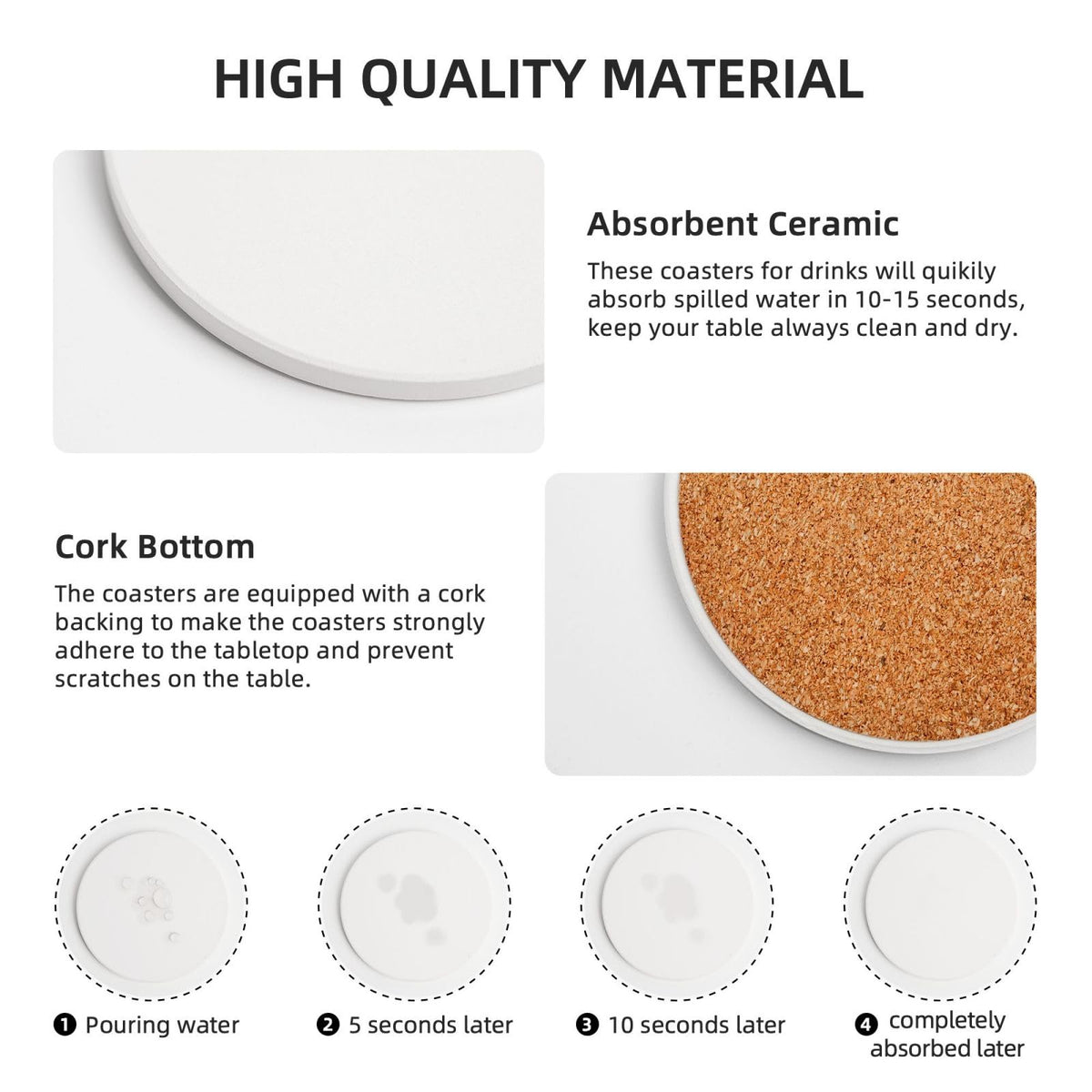 Ceramic Coasters with Holder Set of 6 D1691
