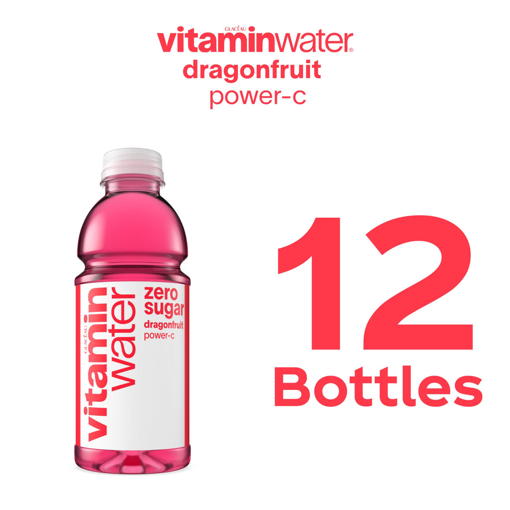 Dragonfruit Flavored Electrolyte Enhanced Bottled Water with Vitamin b5, b6, b12, 20 Fl Oz, 12 Pack Y241790