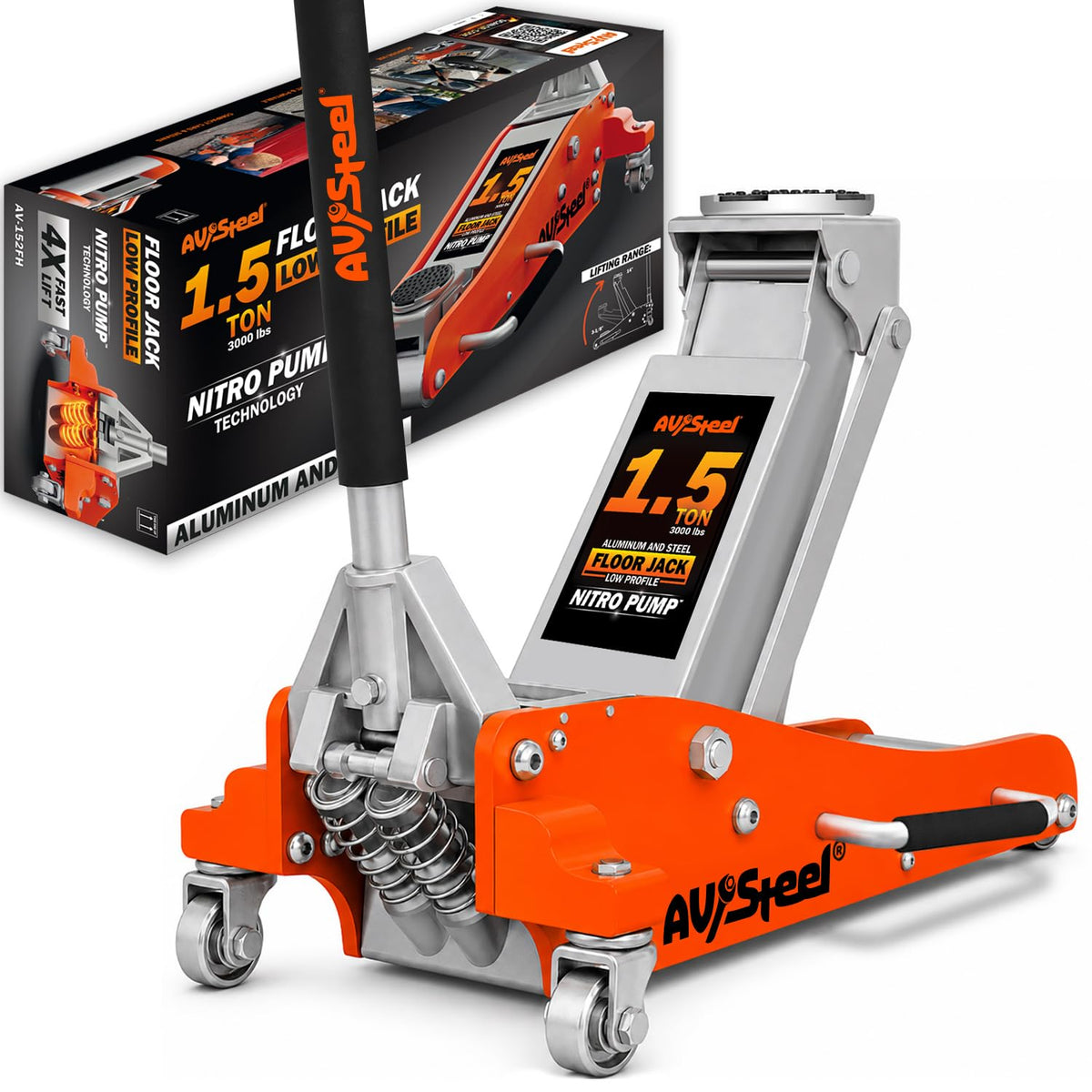 1.5 Ton Aluminum Steel Low Profile Hydraulic Floor Jack H53118
