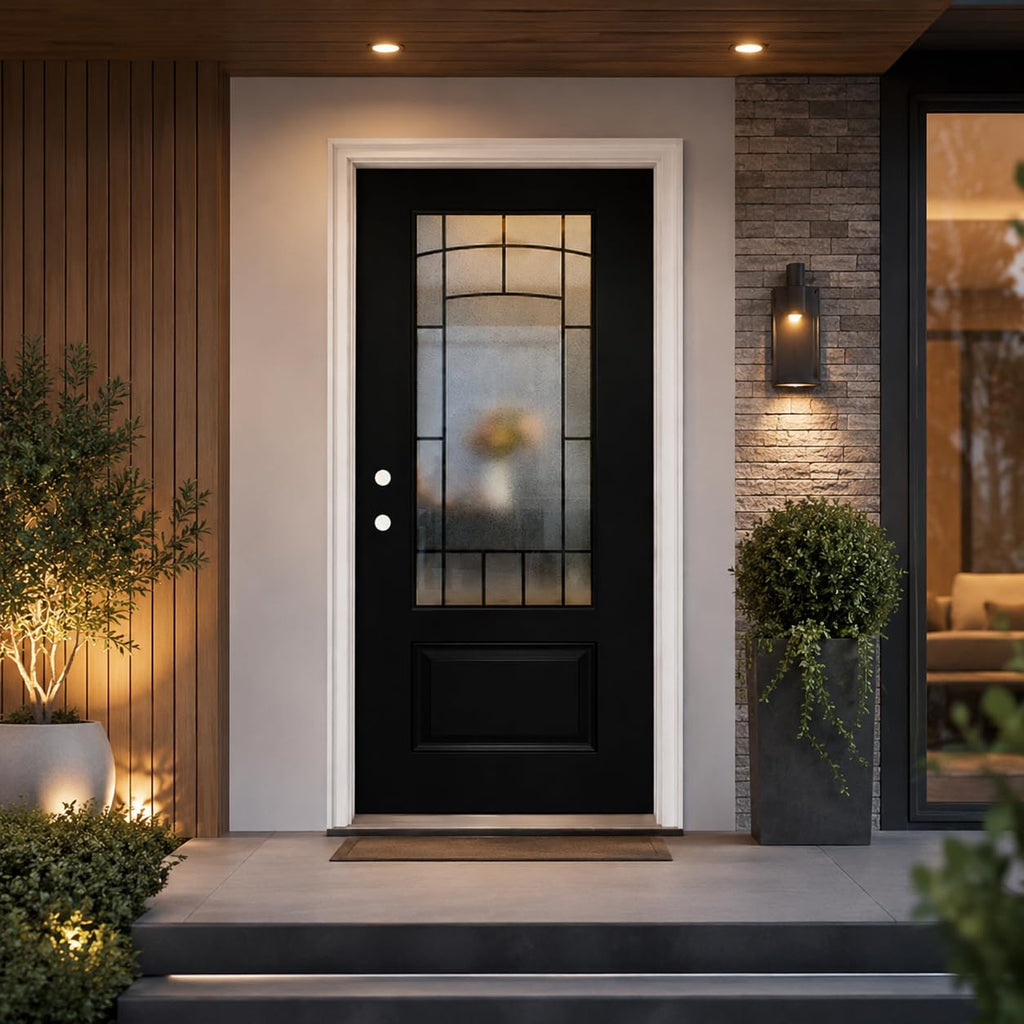 36" x 80" Black FRP Entry Door T700