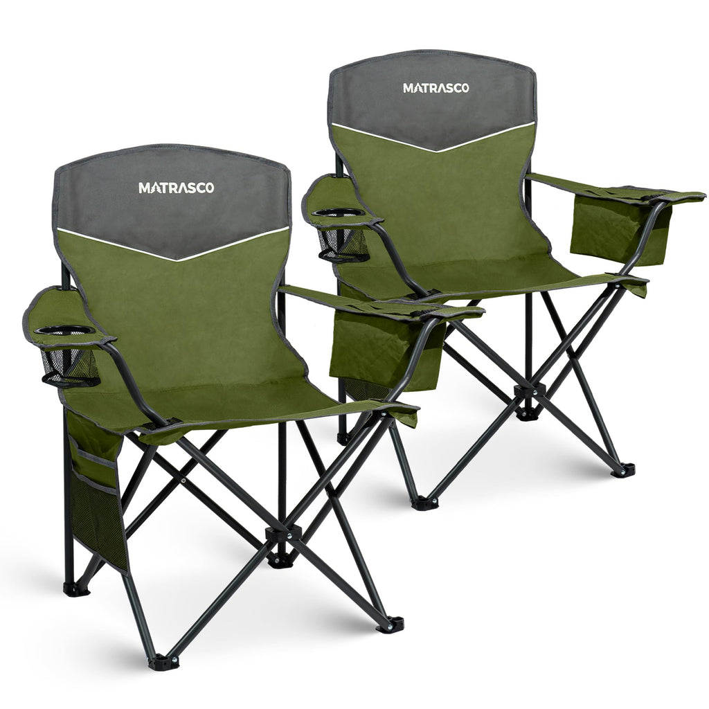 Green 2 Pack Folding Camping Chairs Z593938