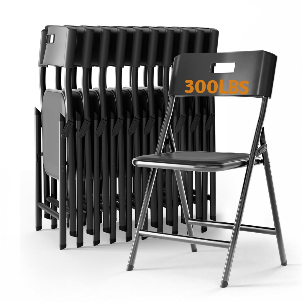 Black 10 Pack Steel Folding Chairs D9917